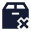 Packageremove icon with solid sharp style